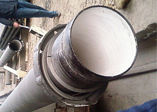 제지된 합동 연성이 있는 철 관 K9 종류 시멘트 안대기를 살포하는 아연